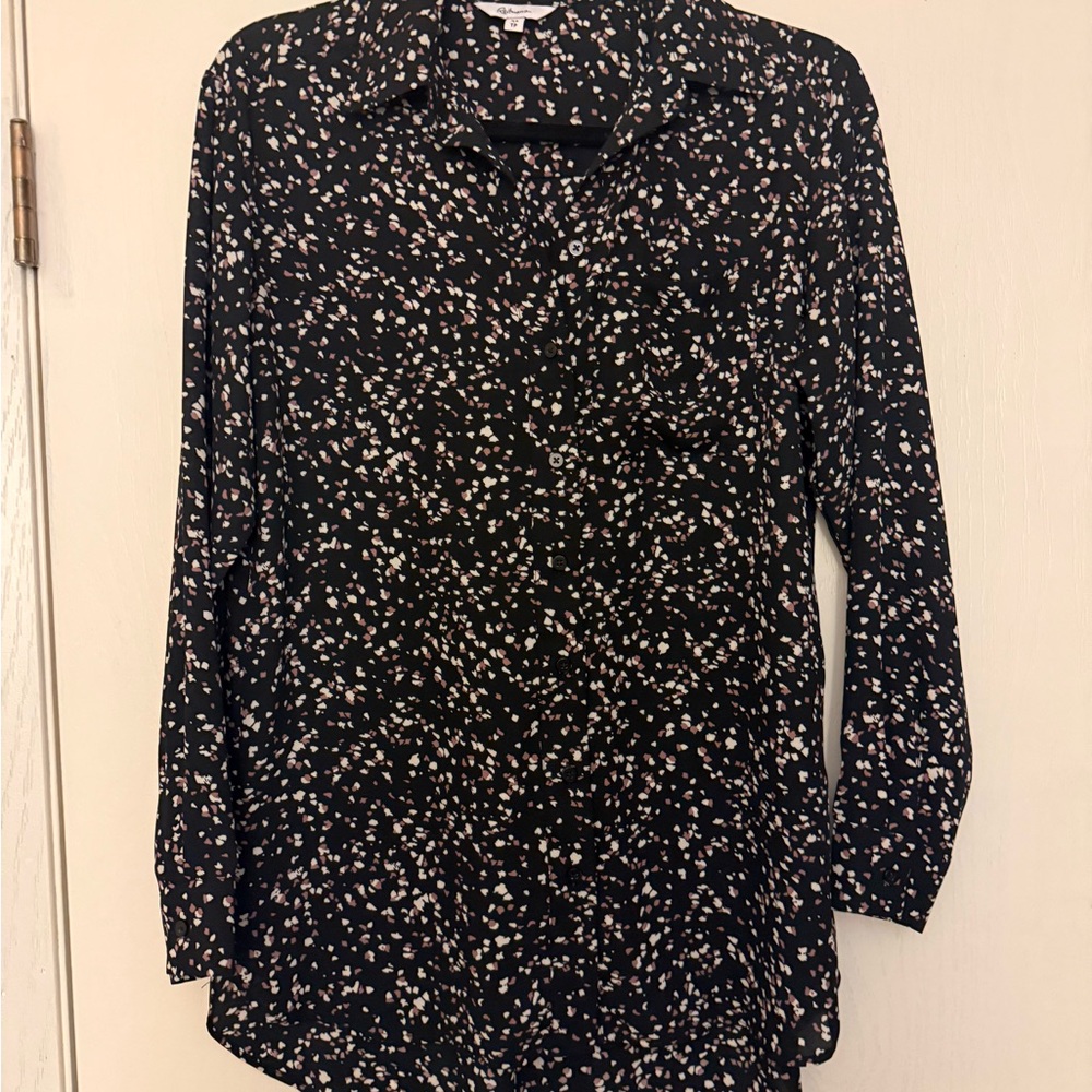 Reitmans Floral Black Blouse